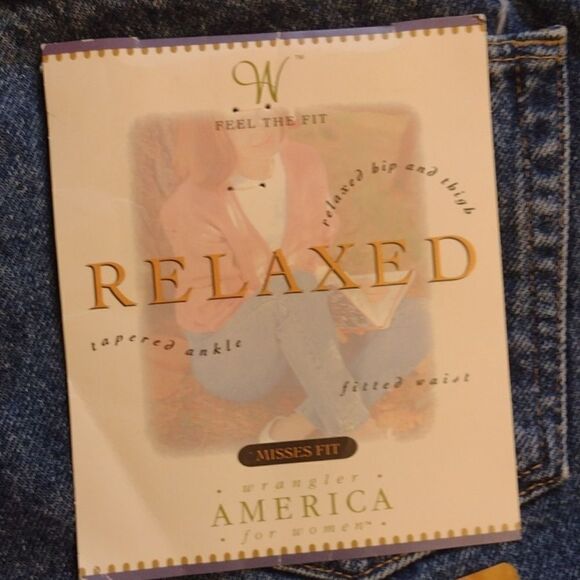 NWT Vintage 80 90s Wrangler High-rise Relaxed fit blue jeans size 12 long - Picture 10 of 12